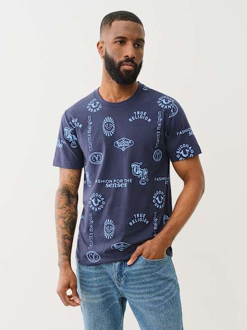 【TRUE RELIGION】★Tシャツ★ SCATTERED LOGO TEE True Religion Scattered Logo T-shirt in Blue for Men | Lyst