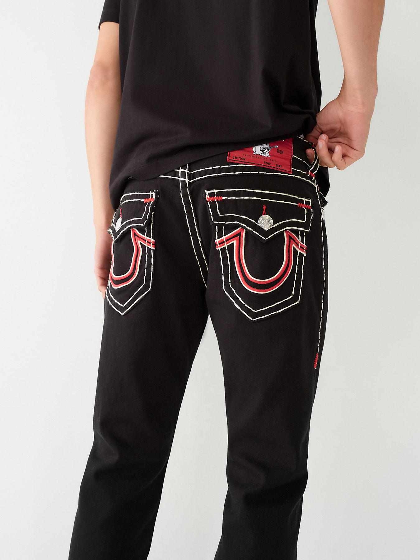 True Religion Ricky Super T Stitch Straight Jean in Black for Men | Lyst