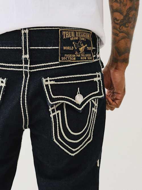 パンツ True religion white stitch straight TRUE RELIGION Ricky Rope Stitch Western Straight Jean in Blue for