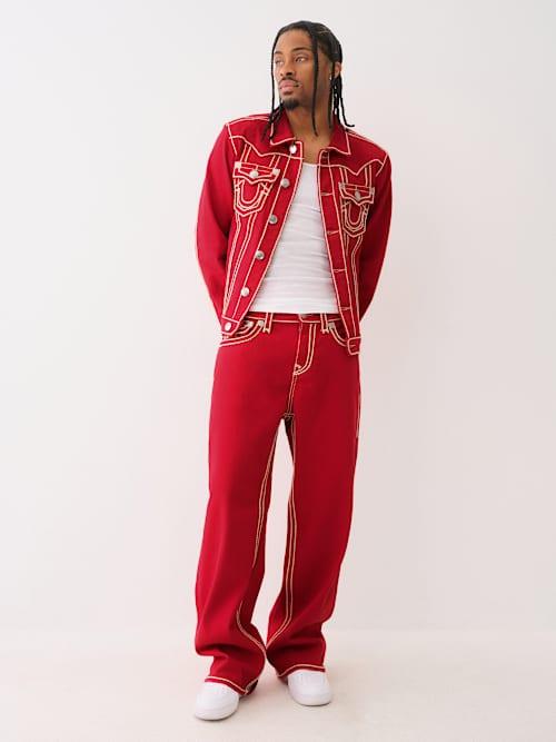 TRUE RELIGION Vinny Rope Stitch Ultra Baggy Jean in Red for Men | Lyst
