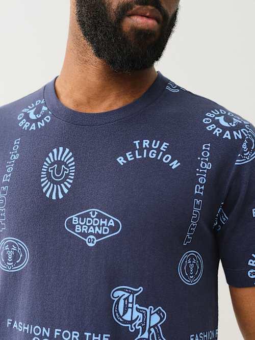 【TRUE RELIGION】★Tシャツ★ SCATTERED LOGO TEE True Religion Scattered Logo T-shirt in Blue for Men | Lyst