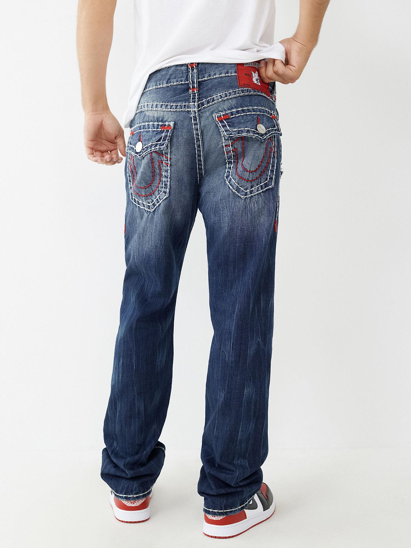 True Religion Ricky Vintage Super T Straight Jean in Blue for Men