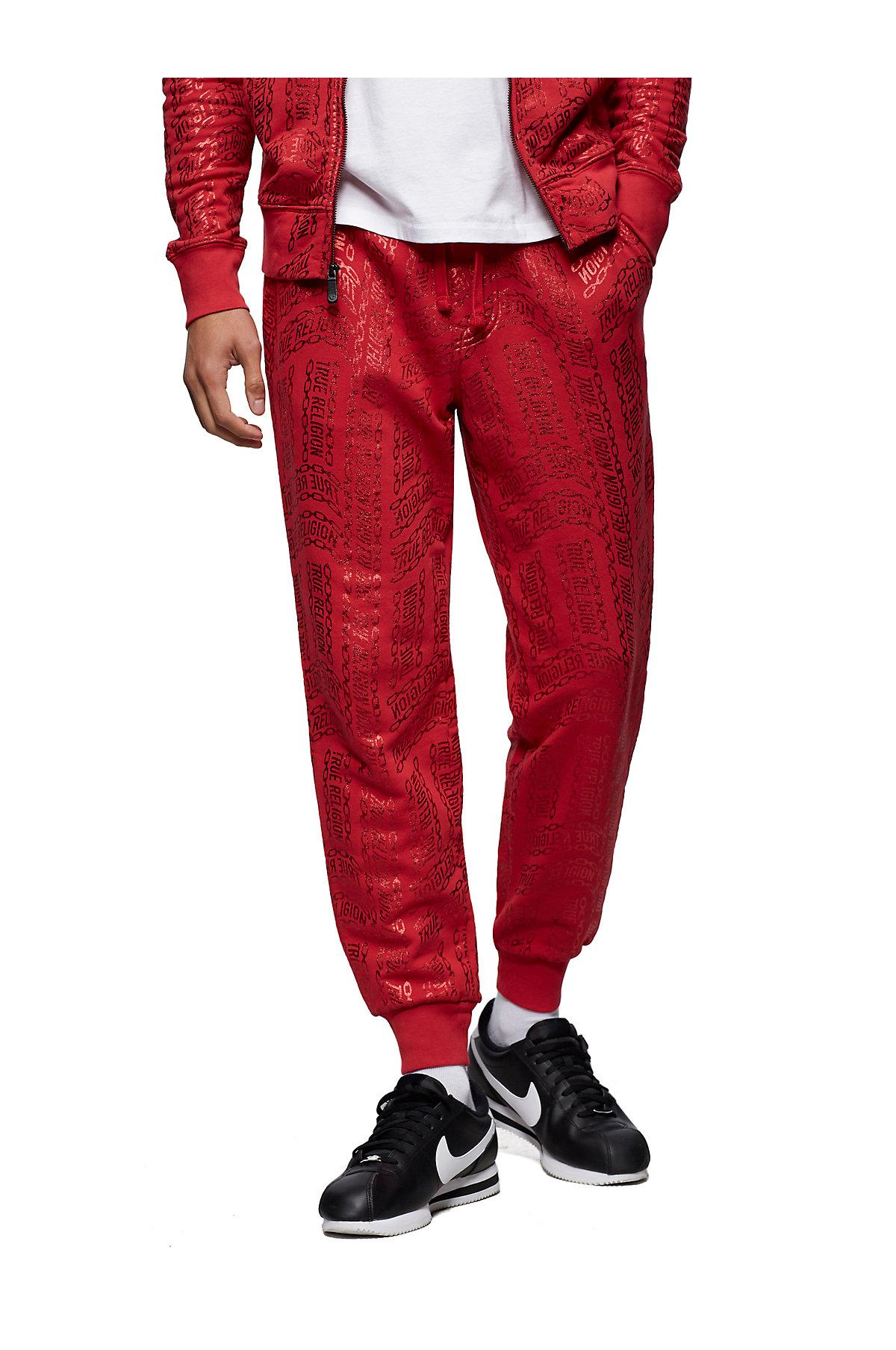 true religion red joggers