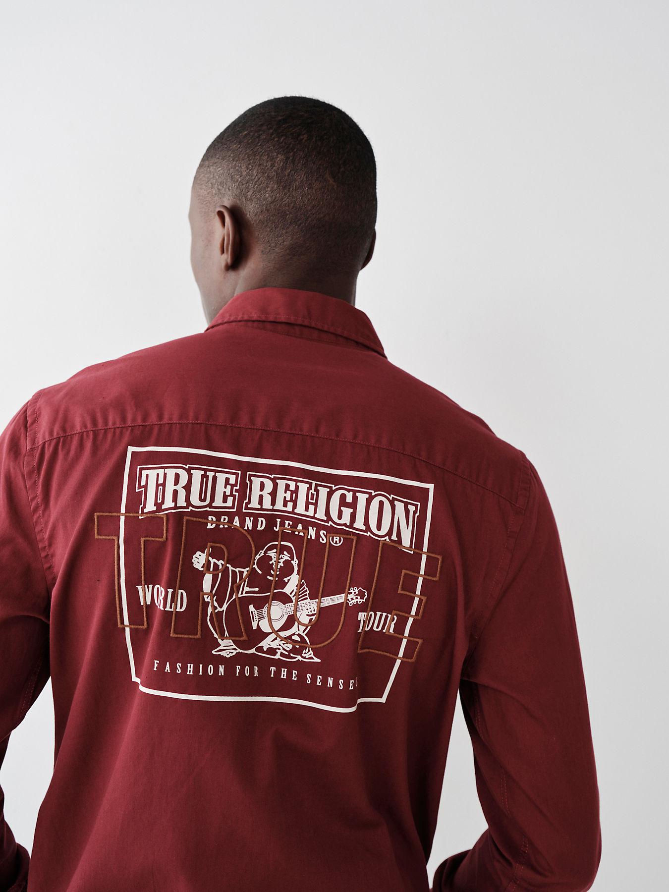 True Religion True Utility Shirt in Red for Men | Lyst