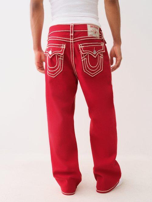 Blue Jeans True Religion Pants Red TRUE RELIGION Vinny Rope Stitch