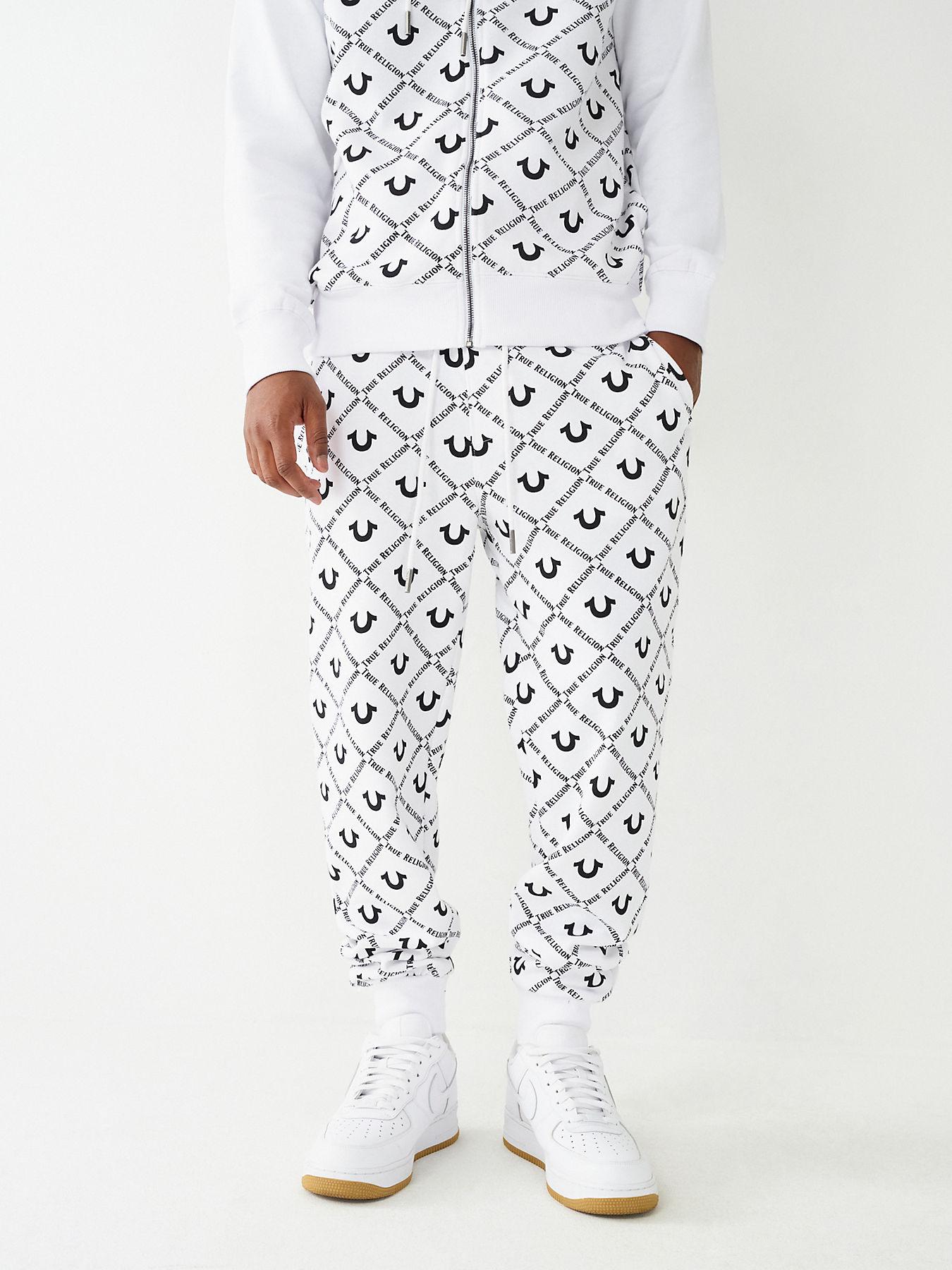 True Religion Allover Print Logo Jogger in Black Lyst