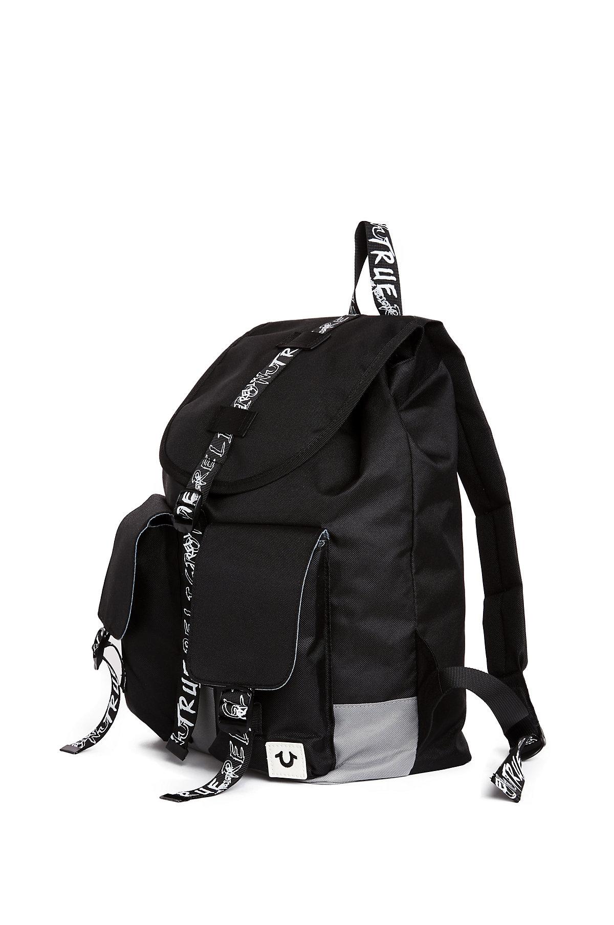 True Religion Nylon Cargo Pckt Backpack in Black for Men ...