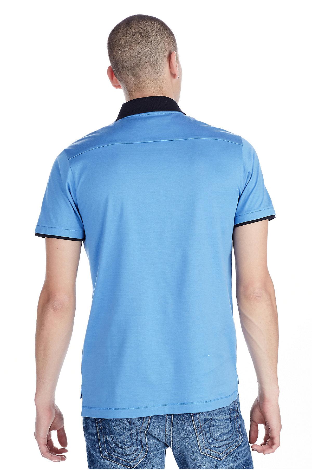 True Religion Silky Polo Shirt in Blue for Men Lyst