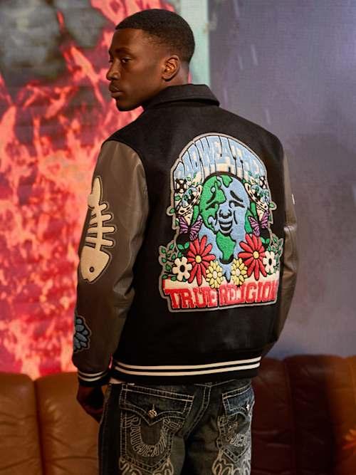 TRUE RELIGION /PU PATCH LOGO JACKET海外モデル TRUE LOGO PATCH VARSITY JACKET | True Religion