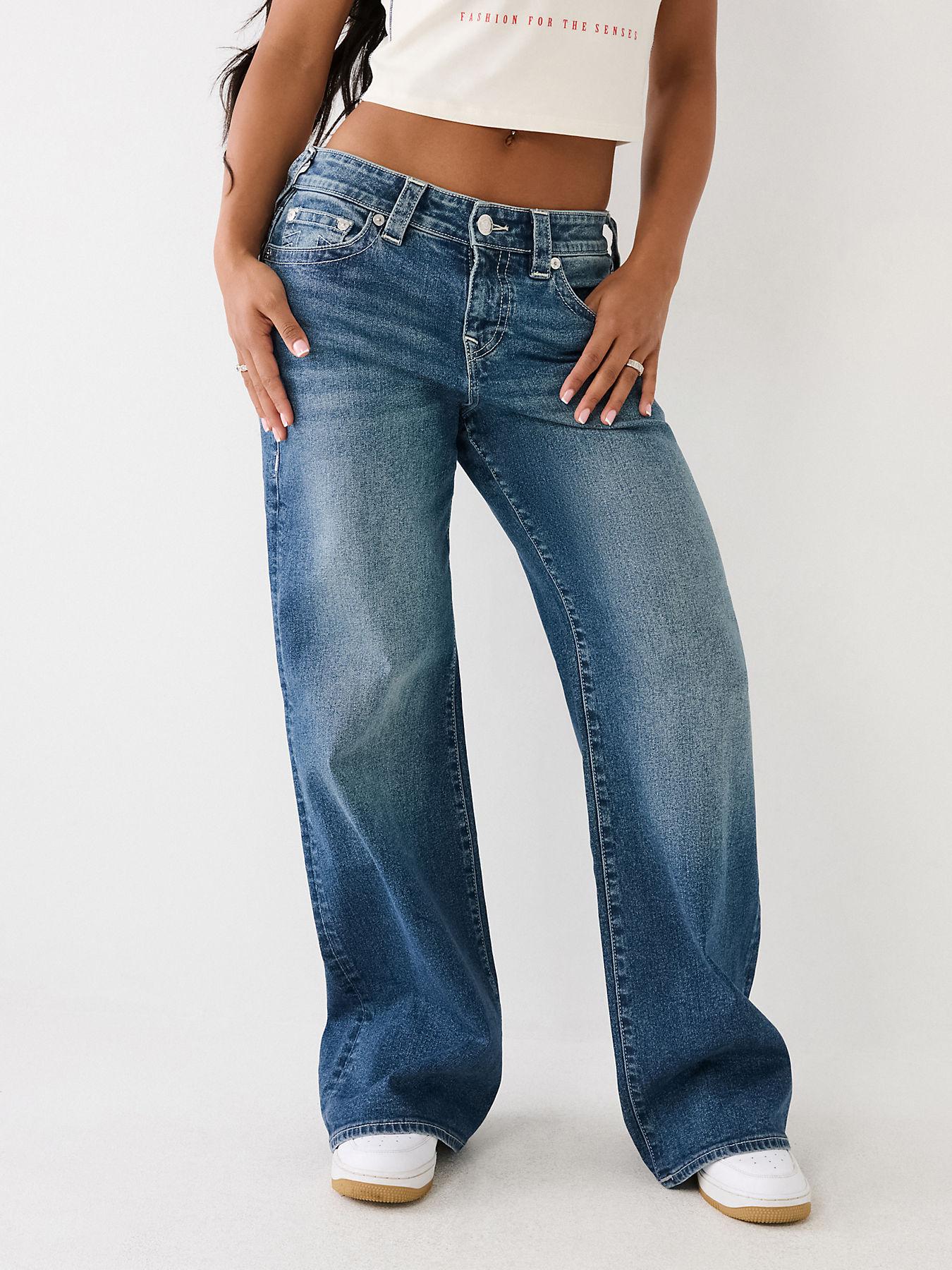 【TRUE RELIGION】★ジーンズ★ BOBBI DETACHABLE BAGGY JEAN True Religion Bobbi Baggy Jean in Blue | Lyst