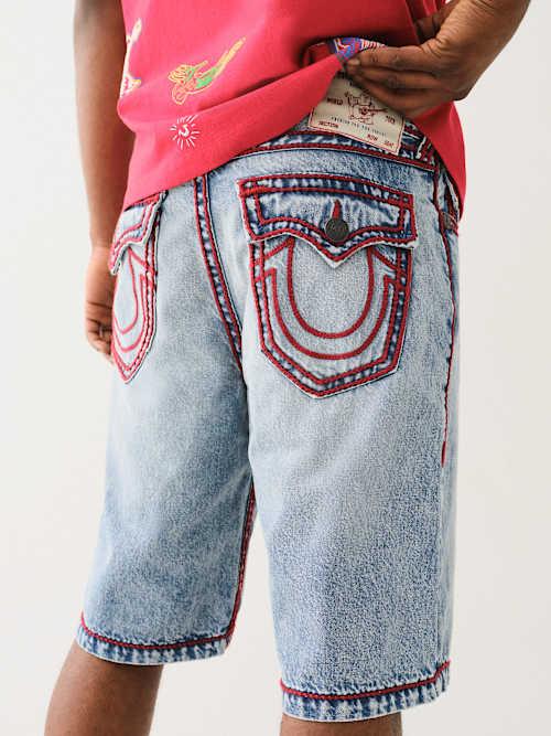 True Religion Vinny Rope Stitch Flap Short in Blue for Men