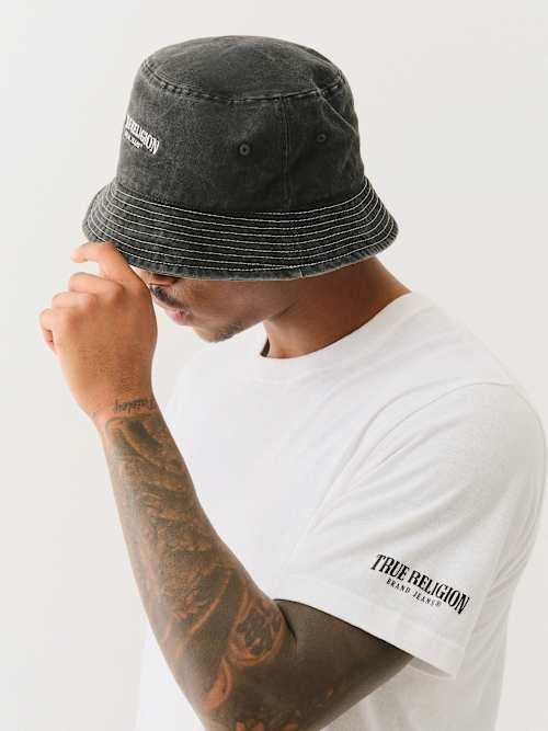 True Religion Denim Bucket Hat True Religion Acid Wash Bucket Hat In Gray  Lyst