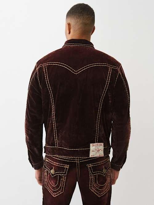 TRUE RELIGION Oversized Super T Velvet Jacket in Black for Men | Lyst
