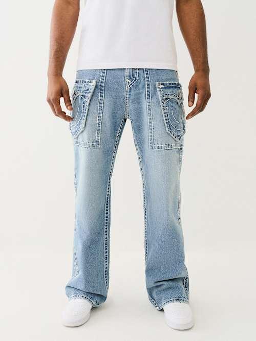 TRUE RELIGION Vinny Super T Ultra Baggy Cargo Jean in Blue for Men