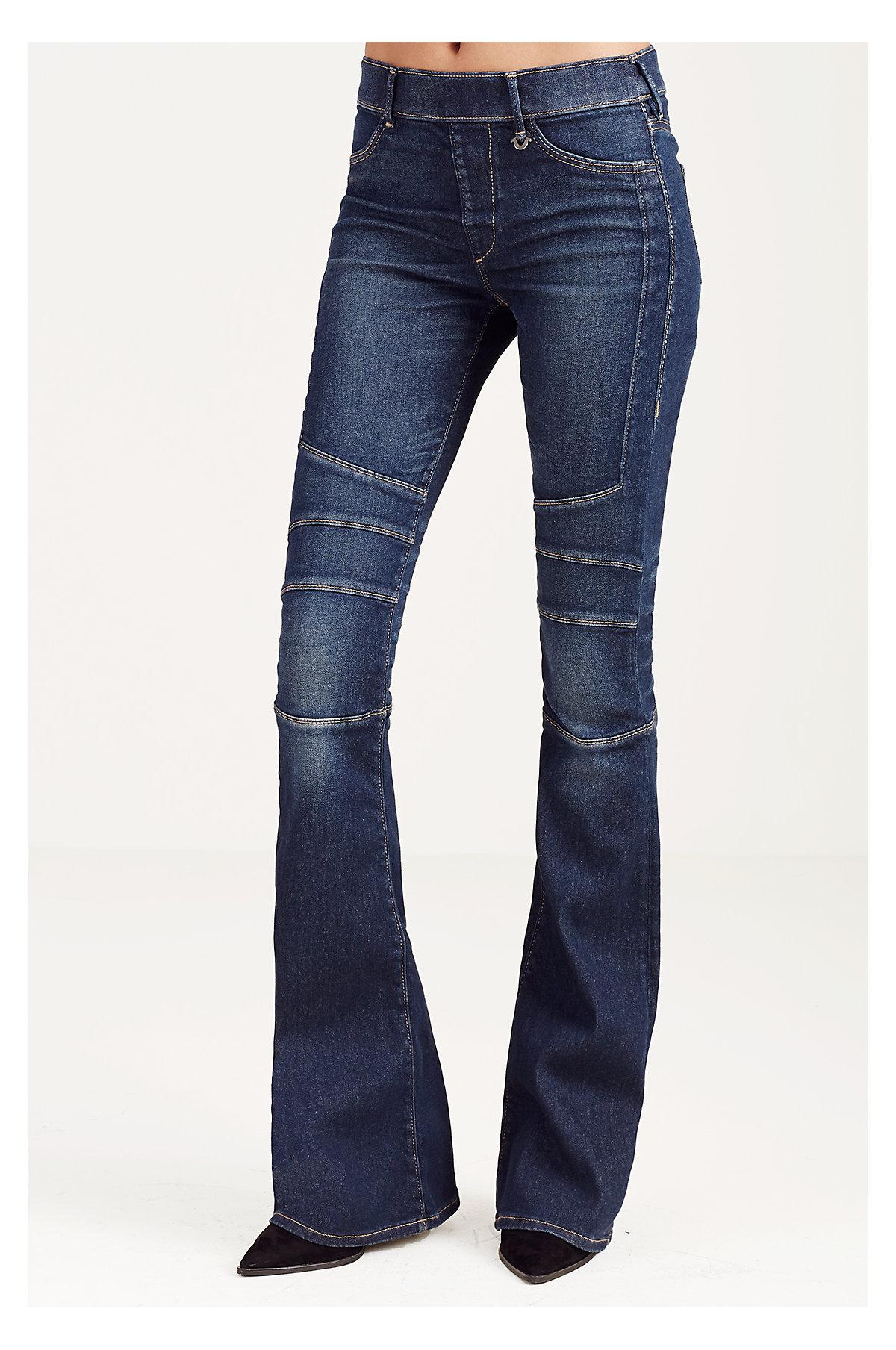 Lyst True Religion Runway Moto Short Inseam Flare in Blue