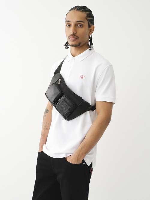 True Religion Faux Pebble Leather Fanny Pack in Black Lyst