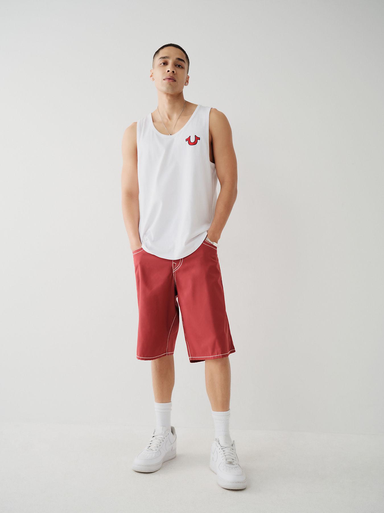 Java Ricky Big Red True Religion Shorts