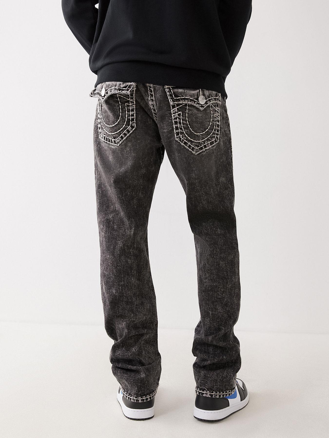 True Religion Ricky Silver Stitch Super T Jean in Black | Lyst