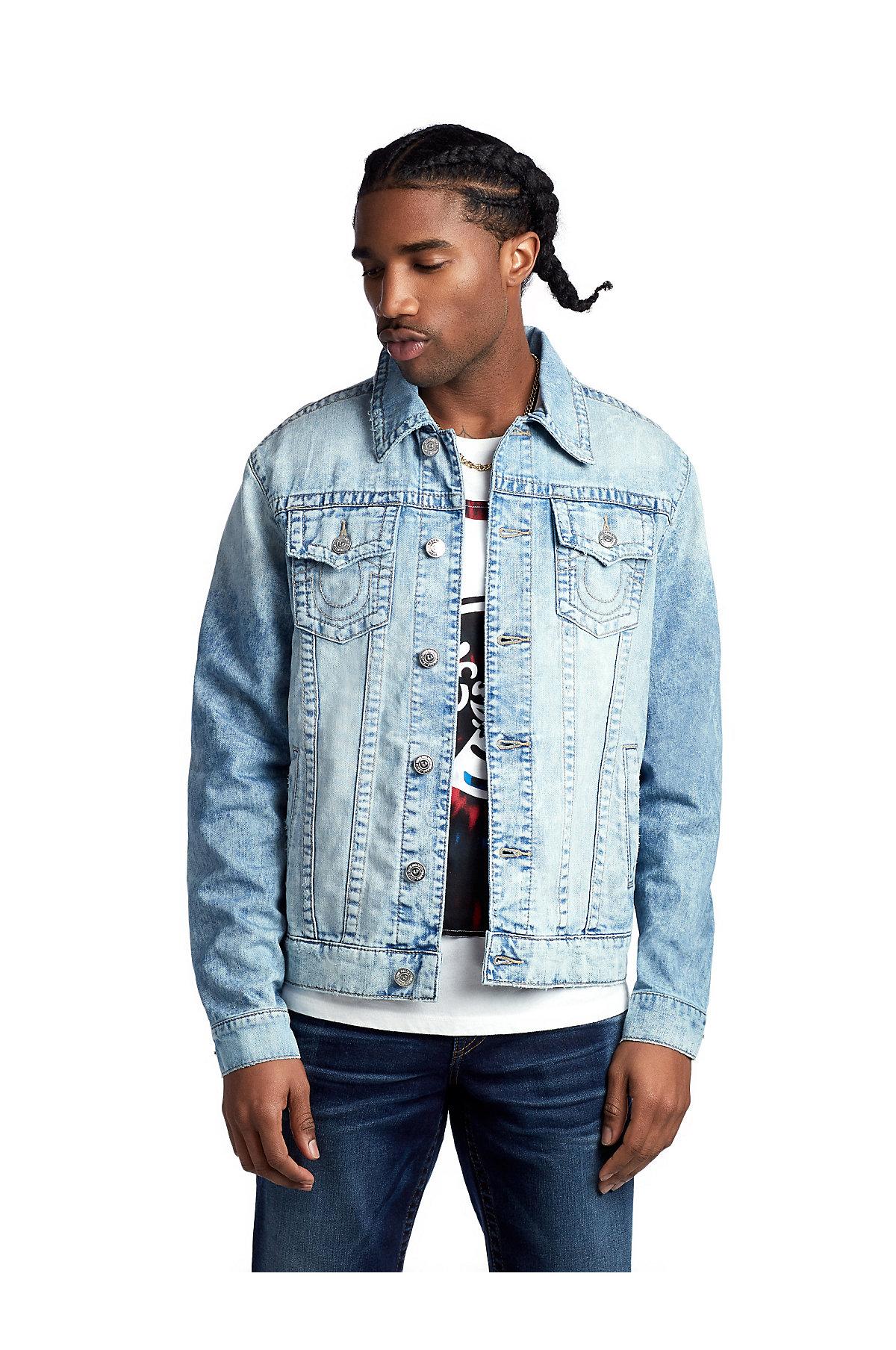 true religion jean jacket light blue