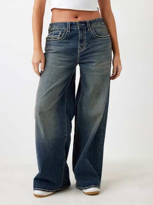 True Religion Jessie Super Baggy Mid Rise Jean in Blue | Lyst