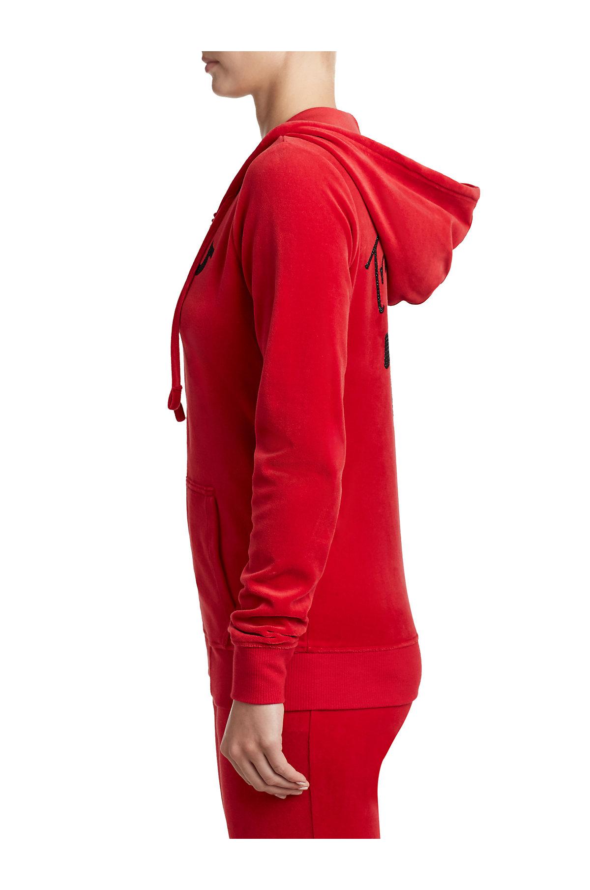 red velvet zip up hoodie
