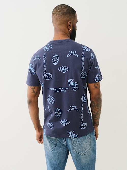 【TRUE RELIGION】★Tシャツ★ SCATTERED LOGO TEE True Religion Scattered Logo T-shirt in Blue for Men | Lyst