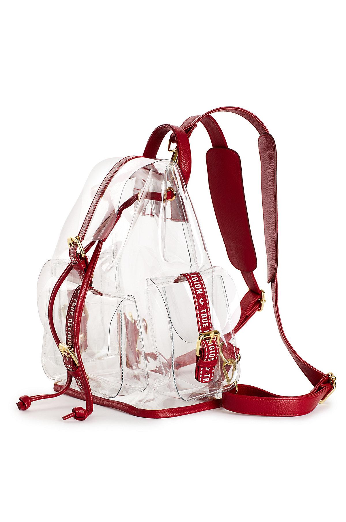true religion clear backpack