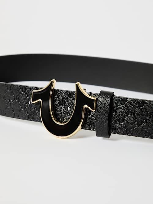 TRUE RELIGION Embossed Monogram Belt | Lyst