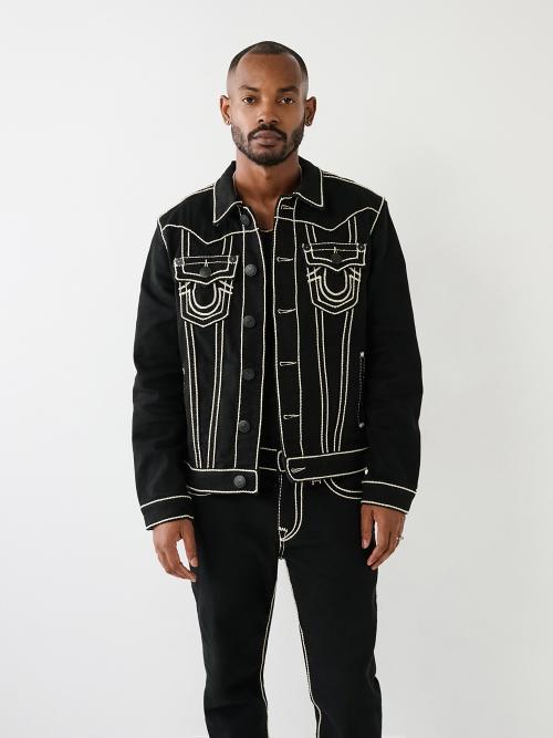 True Religion JIMMY デニムジャケットIBUKI着用 yoko TRUE RELIGION Jimmy Rope Stitch Denim Jacket in Black for Men | Lyst