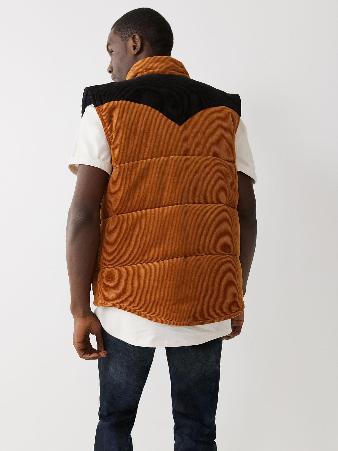 True Religion Corduroy Vest in Brown for Men | Lyst