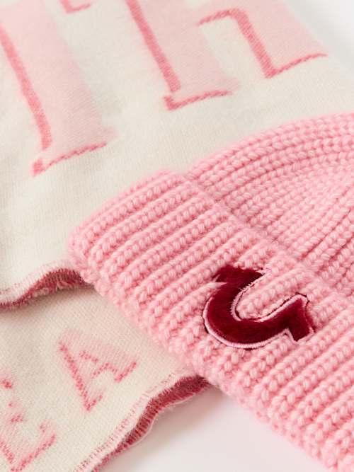 True Religion True Beanie & Scarf Set in Pink for Men | Lyst