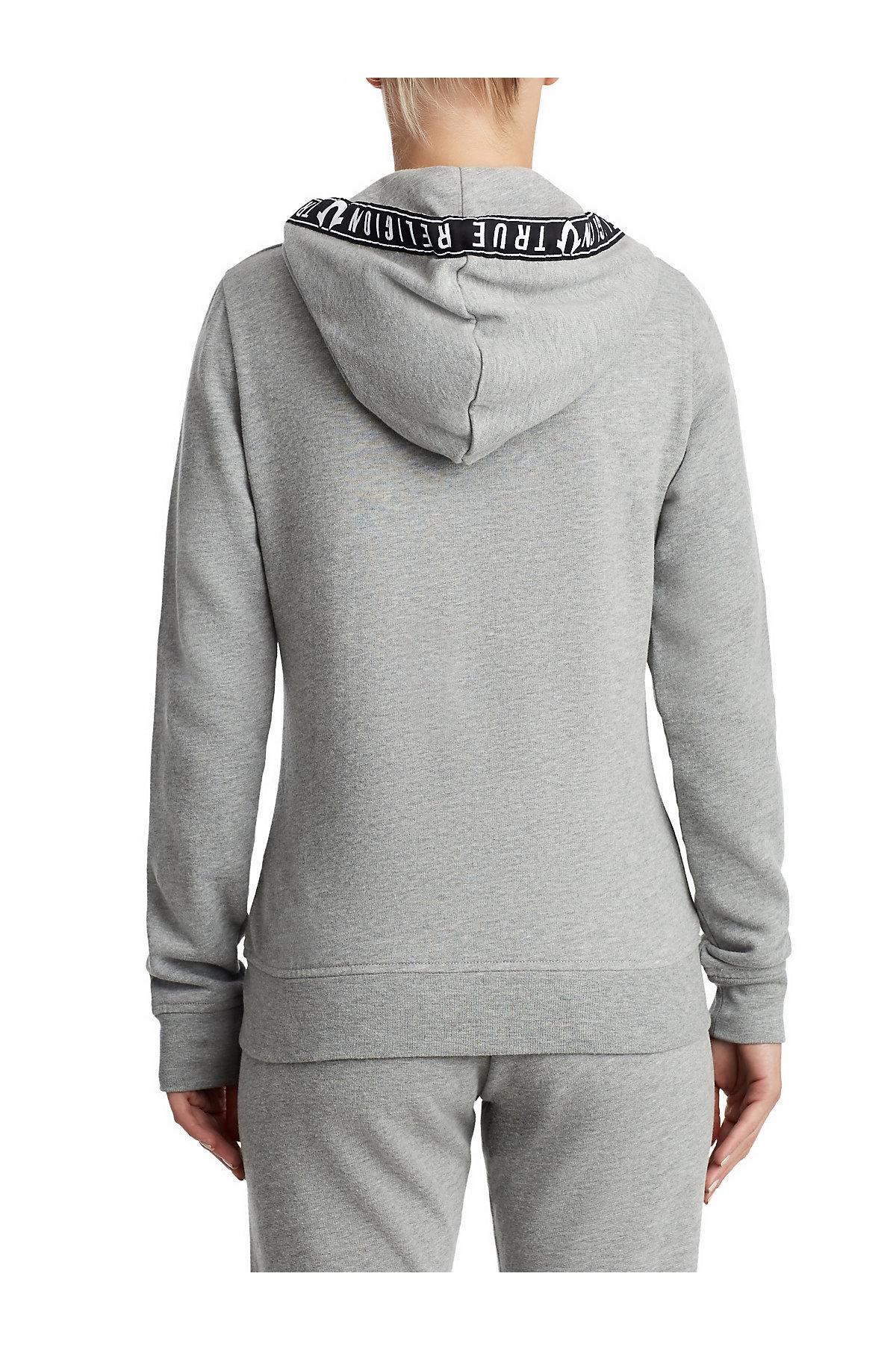 true religion women's logo tape zip up hoodie