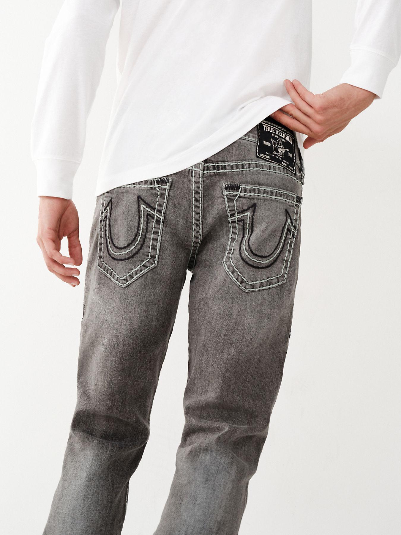 True Religion Geno Super T Stitch Slim Jean in Gray for Men | Lyst