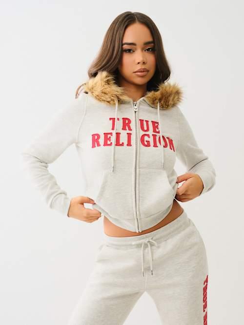 Zip Up True Religion Womens Coats True Religion Fur Trim Classic