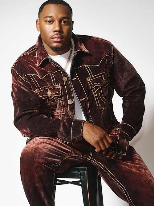 TRUE RELIGION Oversized Super T Velvet Jacket in Black for Men | Lyst