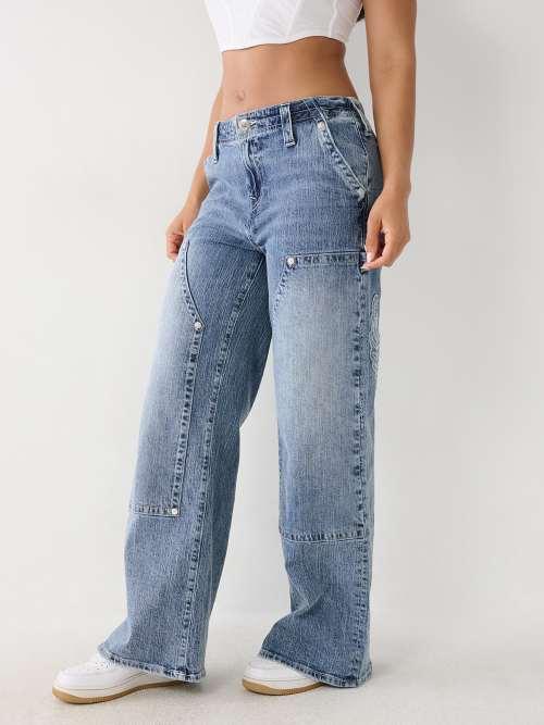 Jessie Super Baggy Flap Jeans Blue