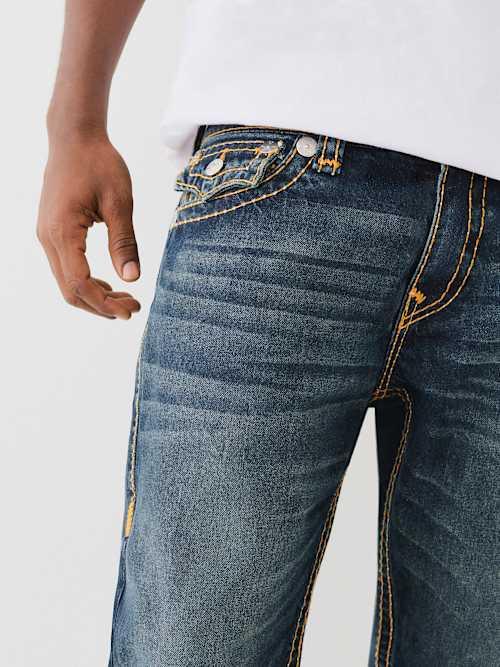 TRUE RELIGION Joey Pick Stitch Flap Flare Jean in Blue | Lyst