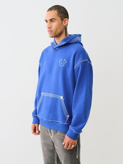 新作【TRUE RELIGION】 SUPER QT PULLOVER HOODIE True Religion Super Qt Buddha Hoodie in Blue | Lyst