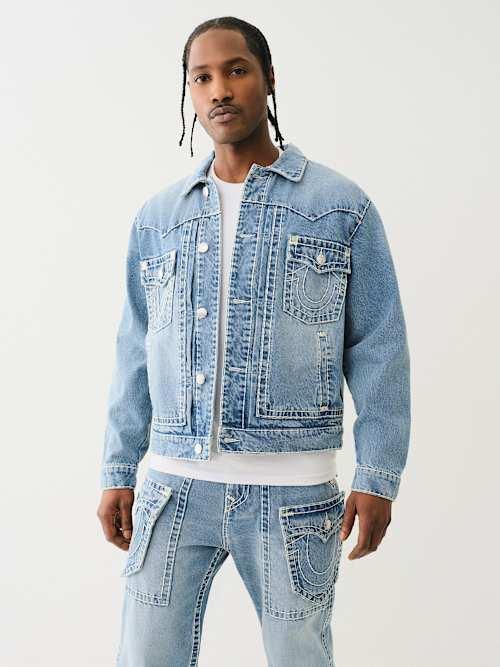 TRUE RELIGION TRICKER JACKET デニムブルー True Religion Oversized Super T Denim Trucker Jacket in Blue