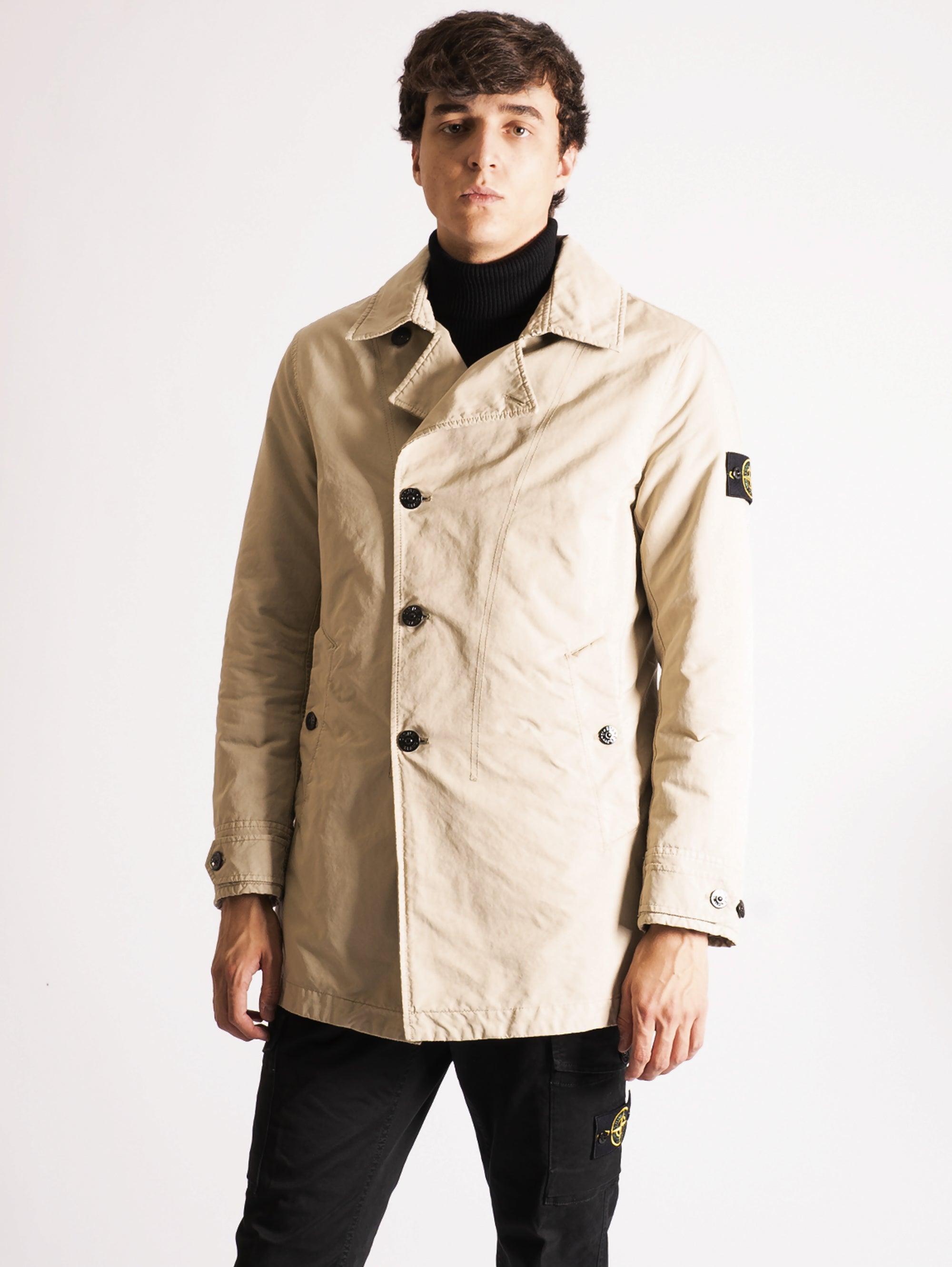 Stone Island Beige Asymmetrical Buttoning Jacket in Natural for Men | Lyst