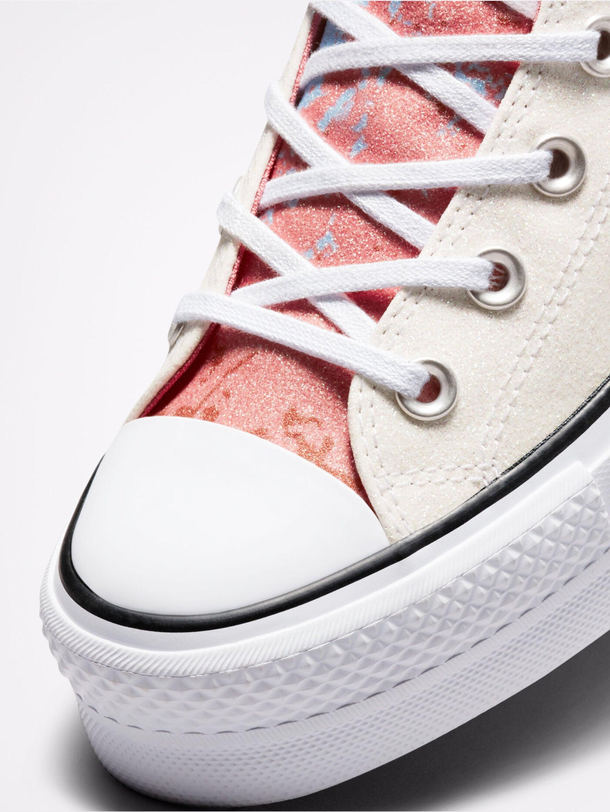 Converse Sneakers Alte Platform Glitter White Pink | Lyst