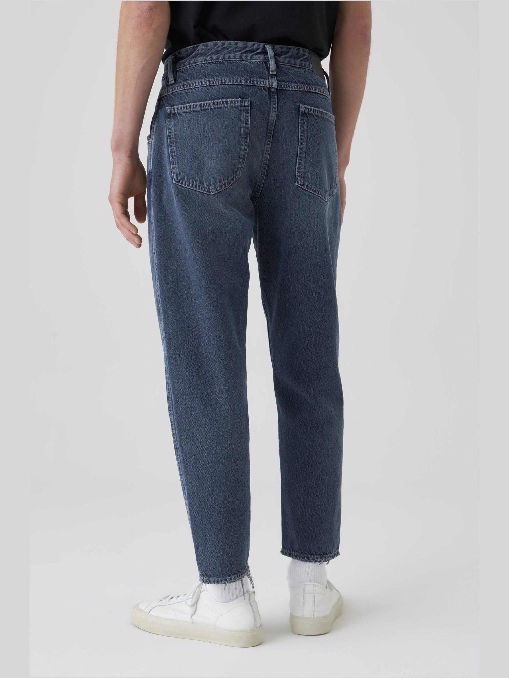 Studio Nicholson Denim Forth Cropped Relaxed-leg Jeans in Dark Blue Mens Clothing Jeans Relaxed and loose-fit jeans for Men Blue 
