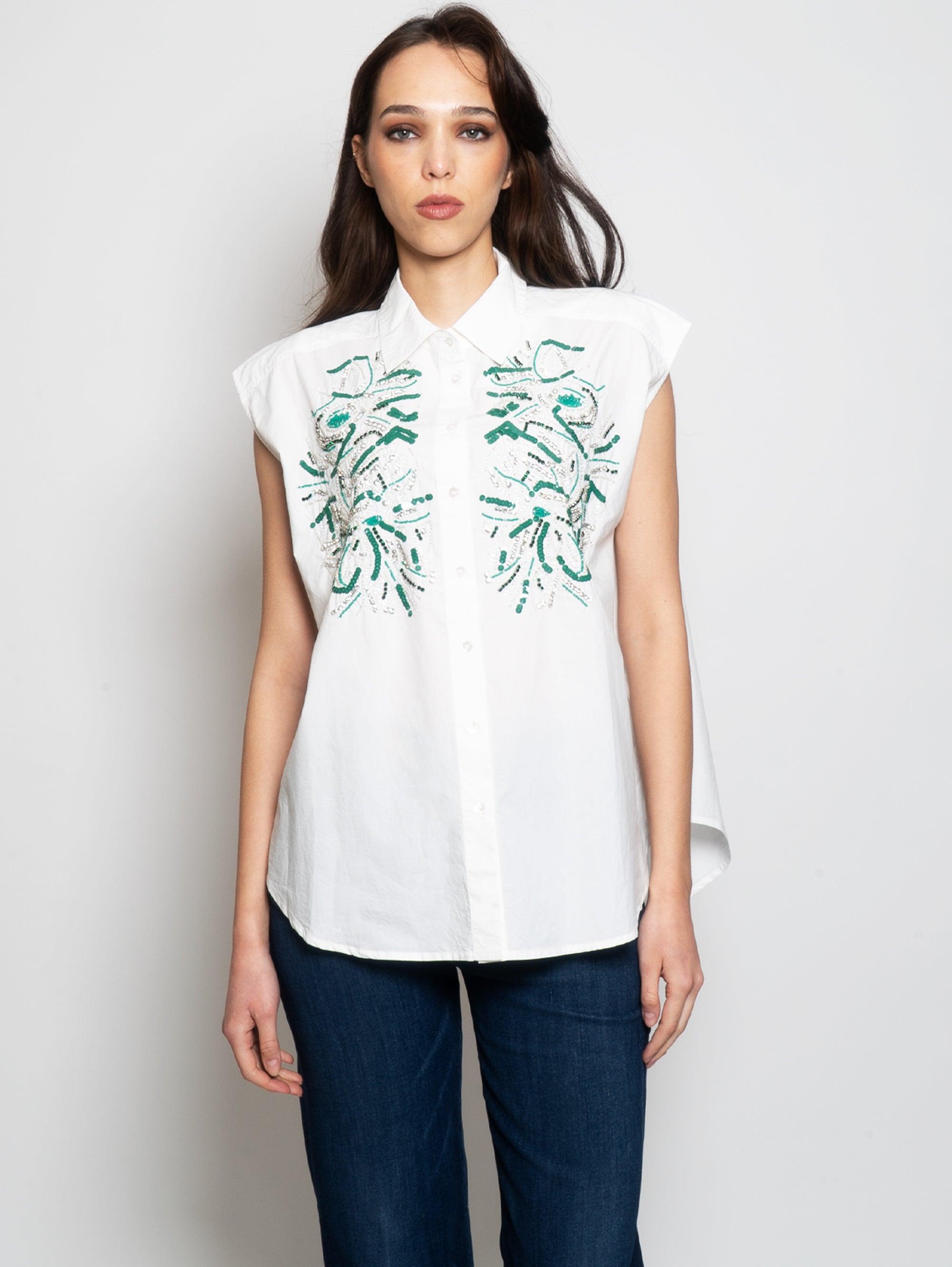 Essentiel Antwerp Shirt With White Embroidery | Lyst