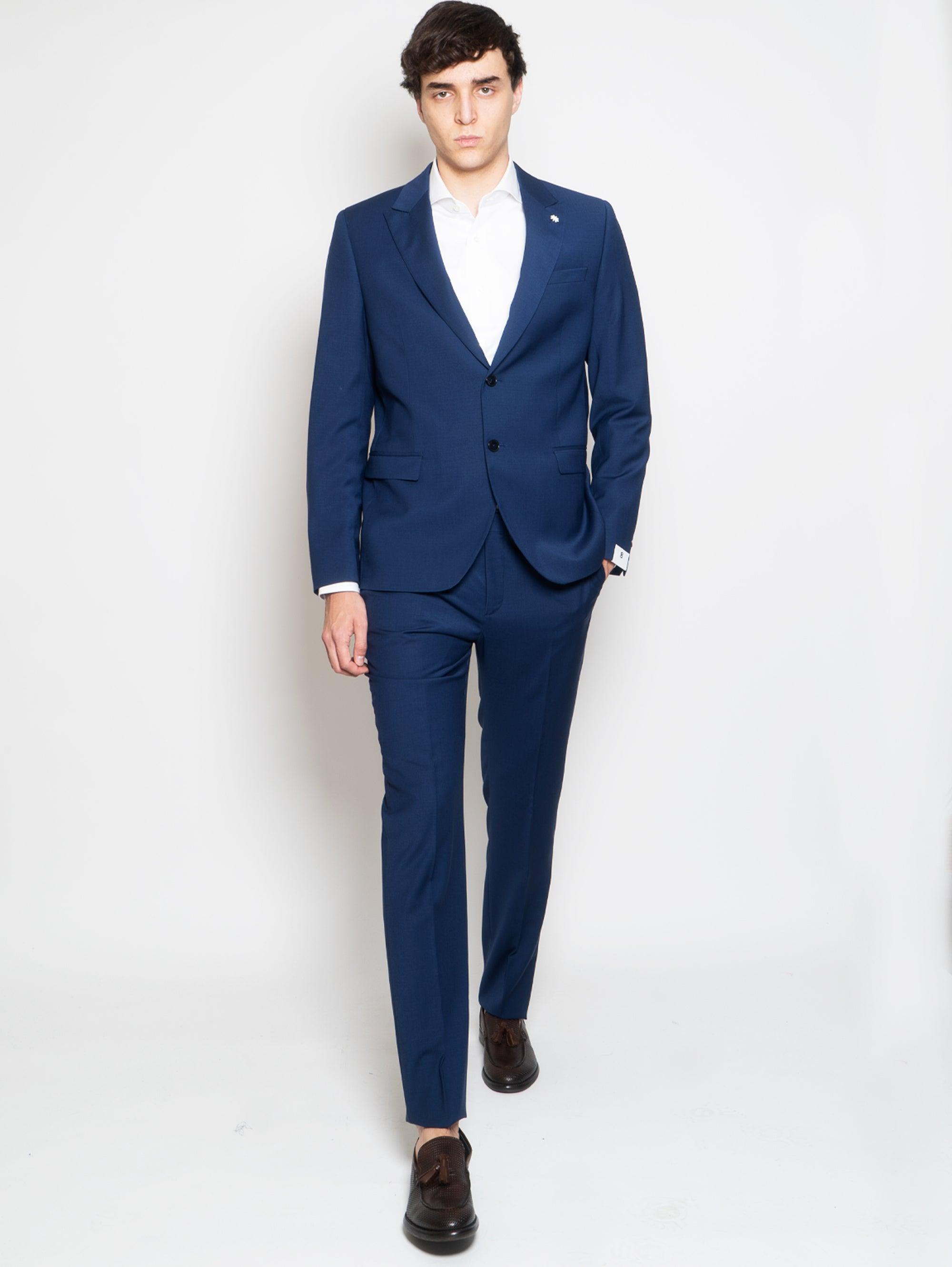 Manuel Ritz Drop Otto Blue Wool Blend Suit for Men | Lyst