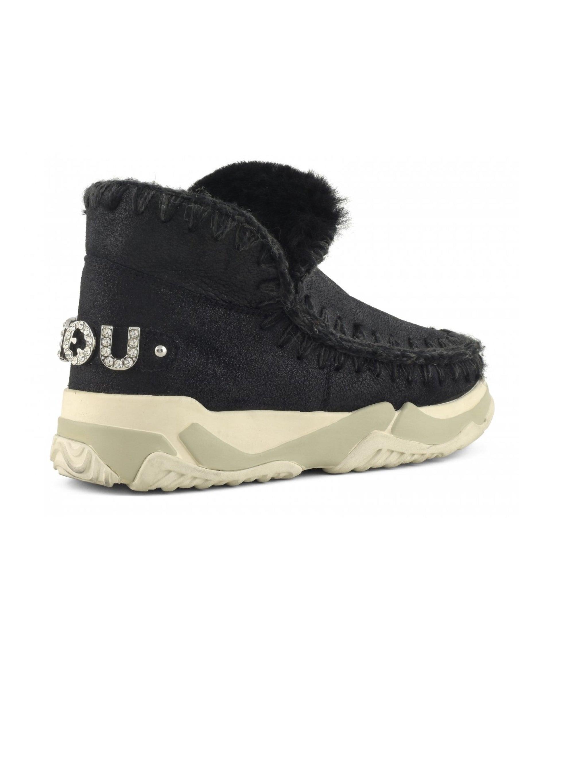 Mou Sheepskin Boots With Black Trainer