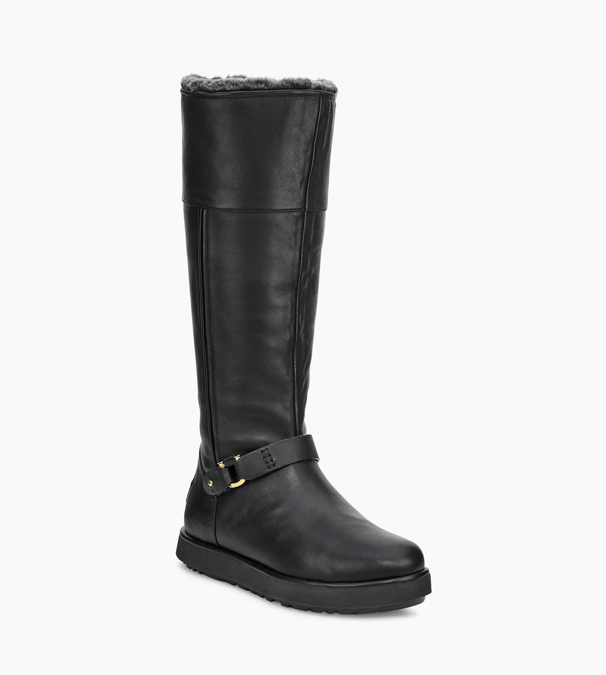 UGG Leather Classic Berge Tall Classic Berge Tall in Black - Lyst