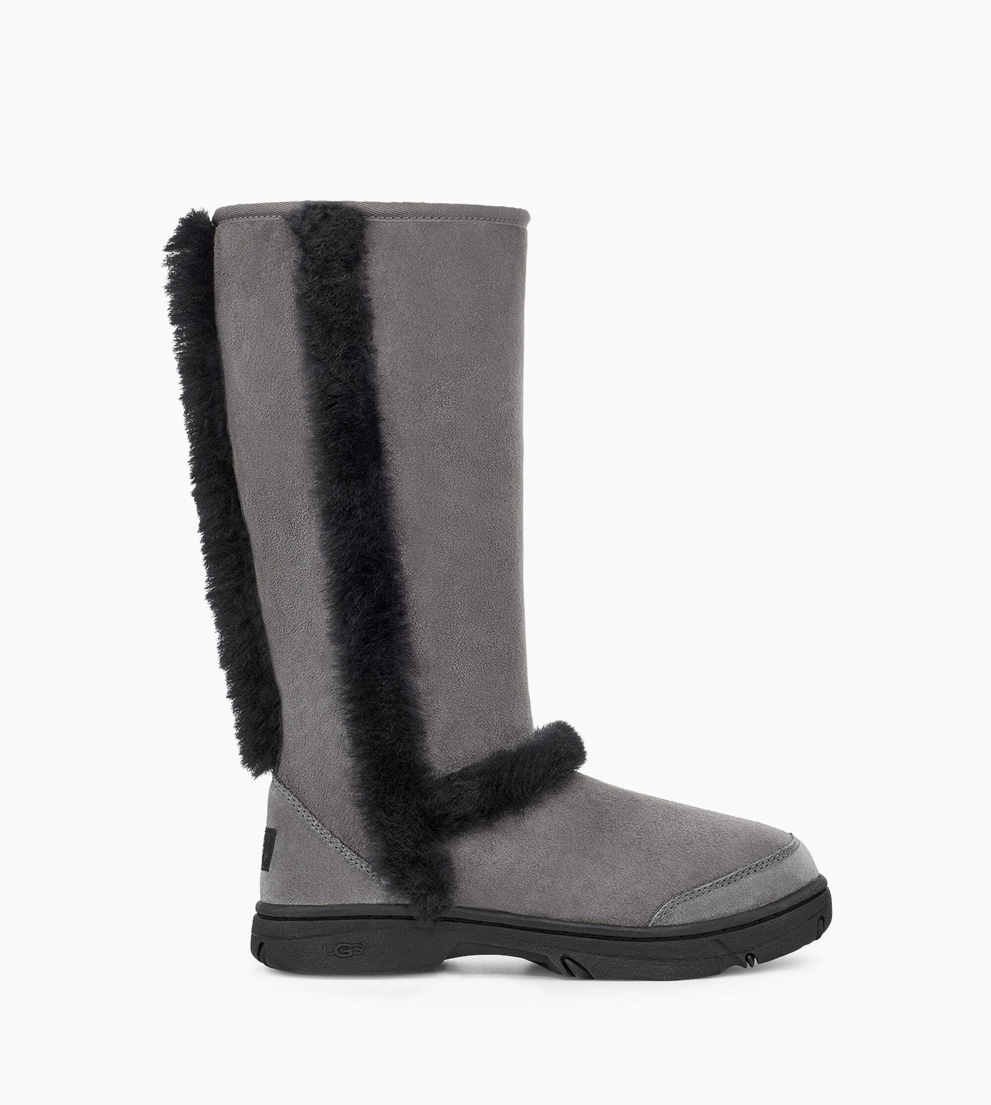 UGG Suede Sunburst Tall Sunburst Tall in Grey/ Black (Black) - Lyst