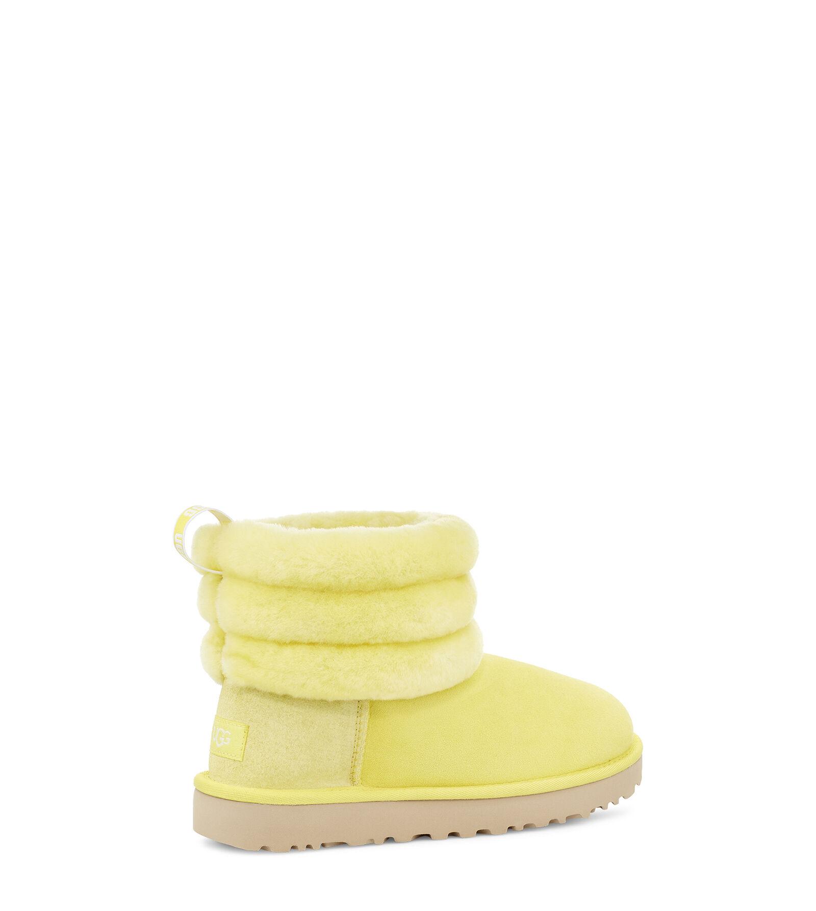 yellow mini fluff uggs