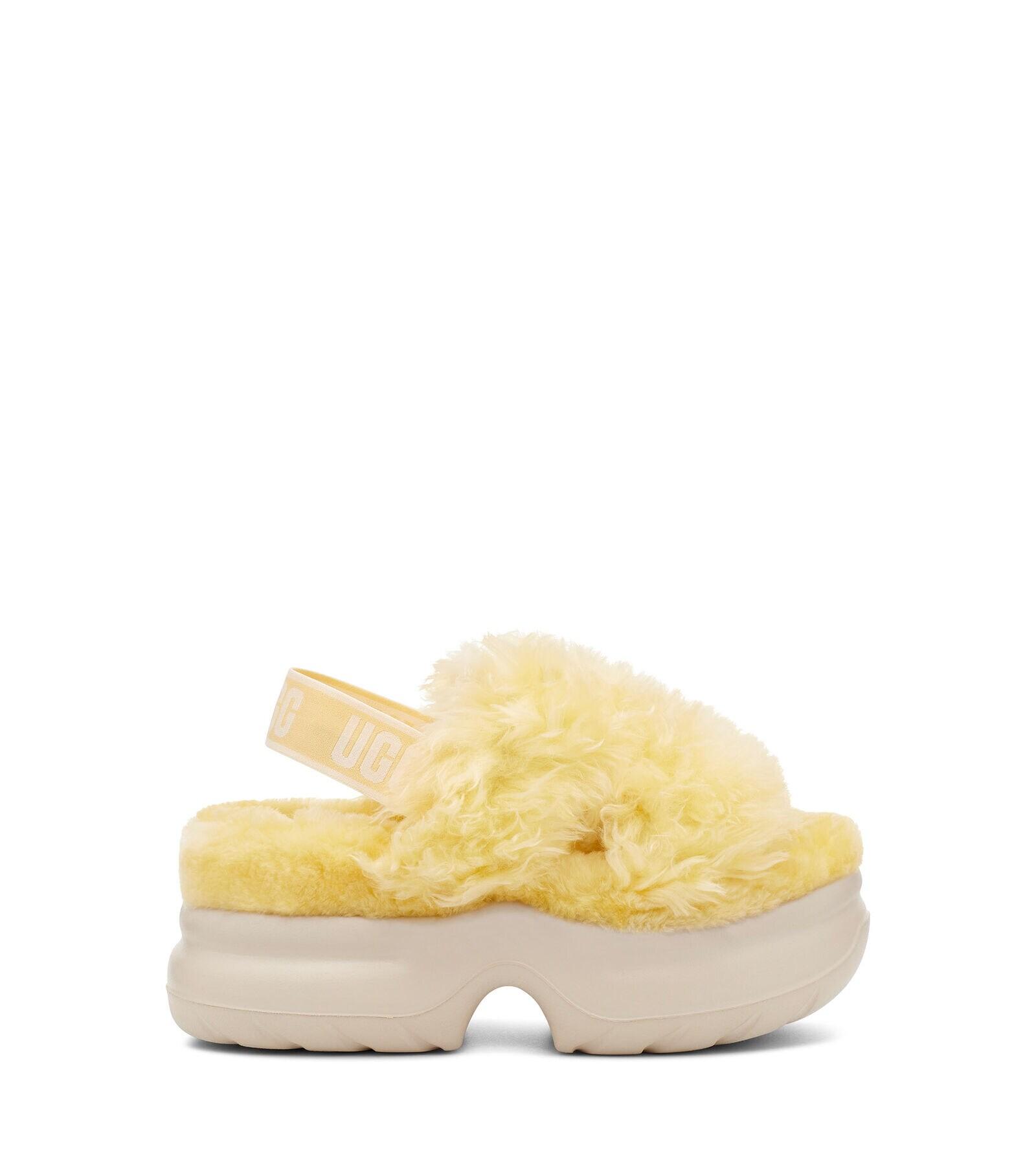 Ugg Womens White Fluff Sugar Sandal Slippers