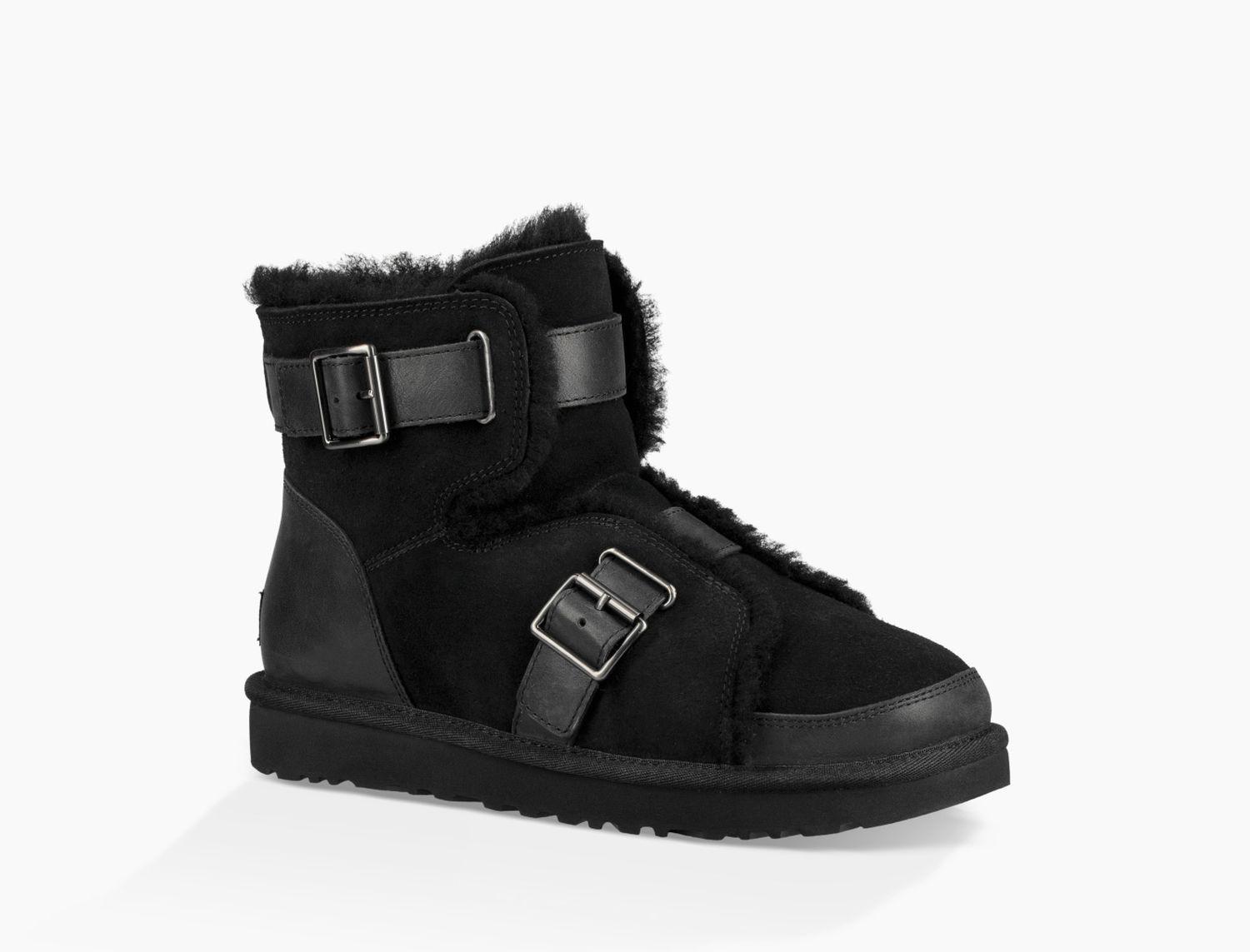 UGG Leather Women's Dune Mini Buckle Boot in Black - Lyst